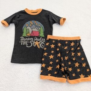 Dream Under the Stars Kids Pajamas - Black and Orange
